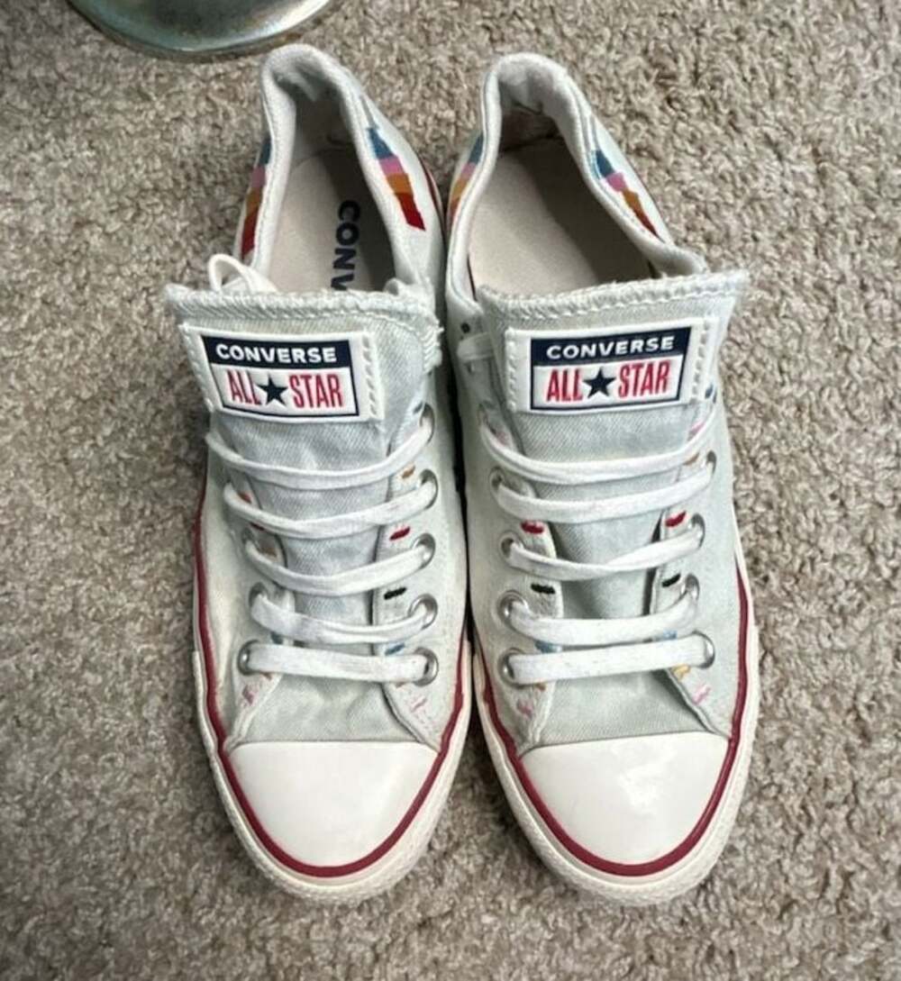 Rainbow embroidered Converse All Star Low TopSneakers - Picture 4 of 13